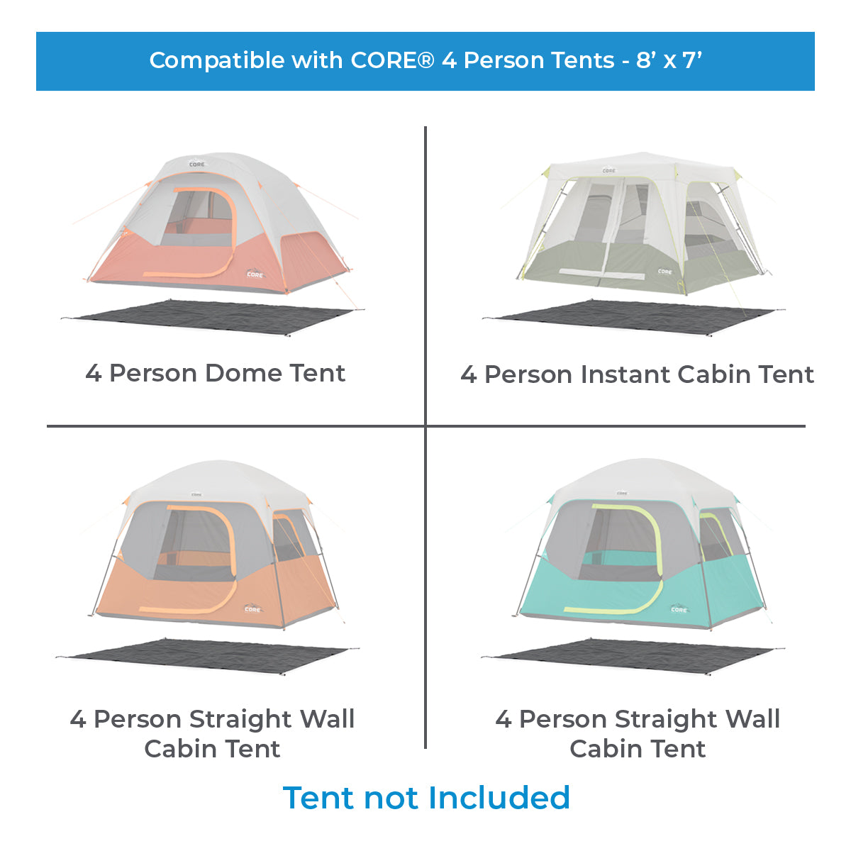 Footprint for 4 Person Tents - 8' x 7'