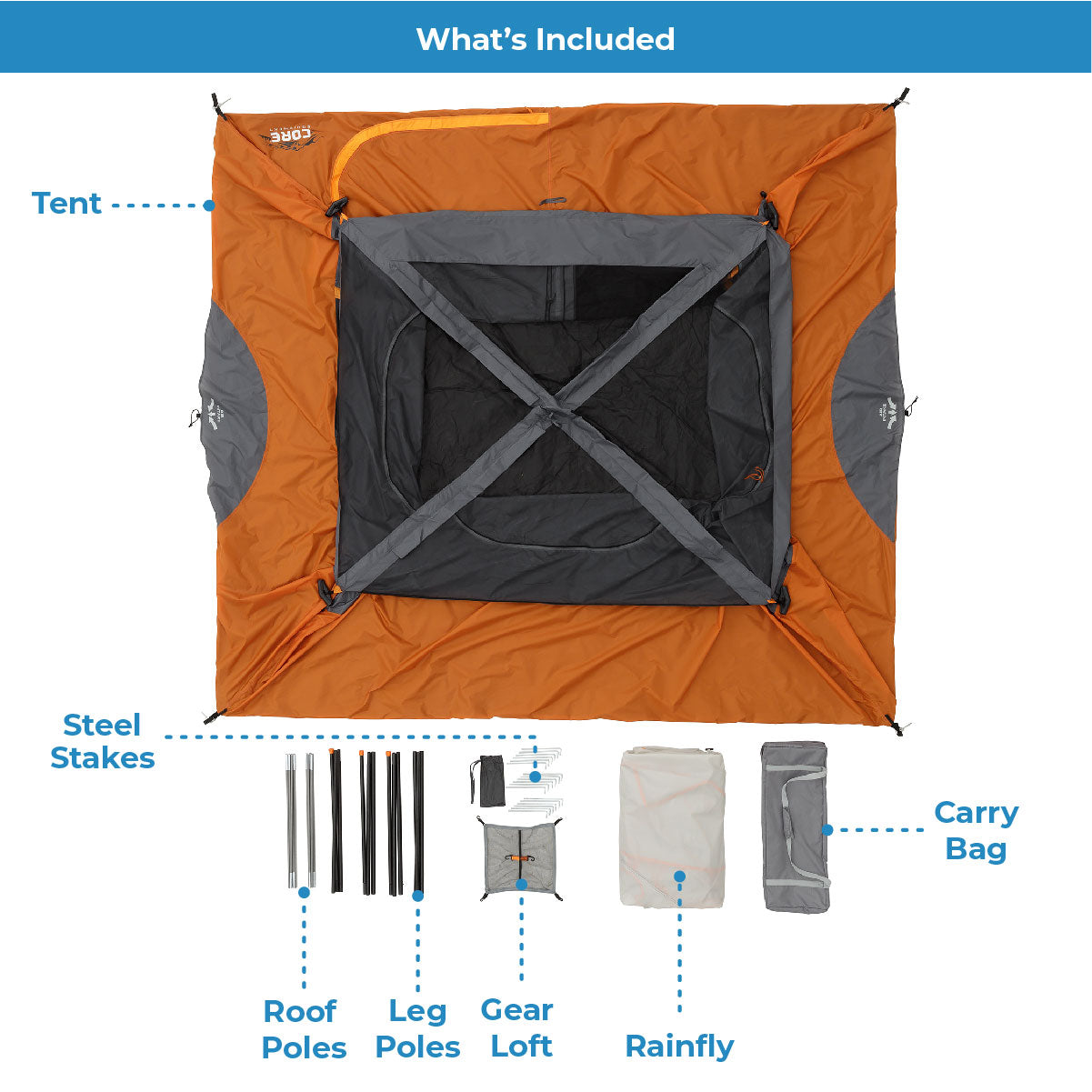 6 Person Straight Wall Cabin Tent