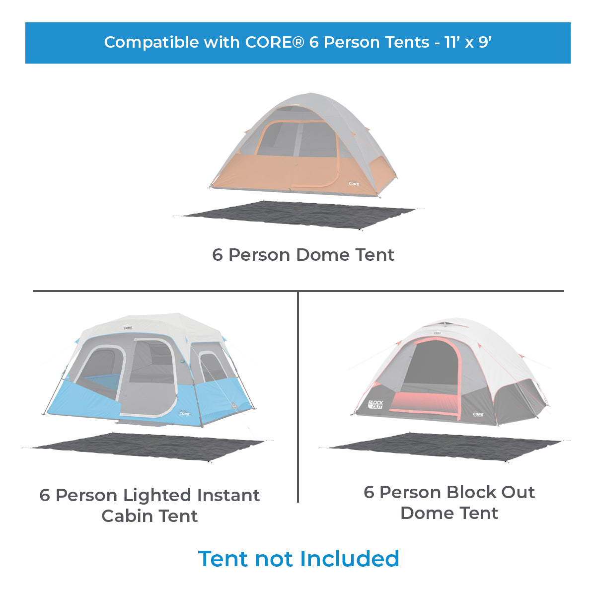 Footprint for 6 Person Tents - 11' x 9'