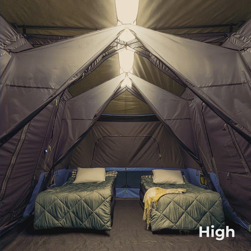 Great Cabin Tent Lighting on the Cheap 