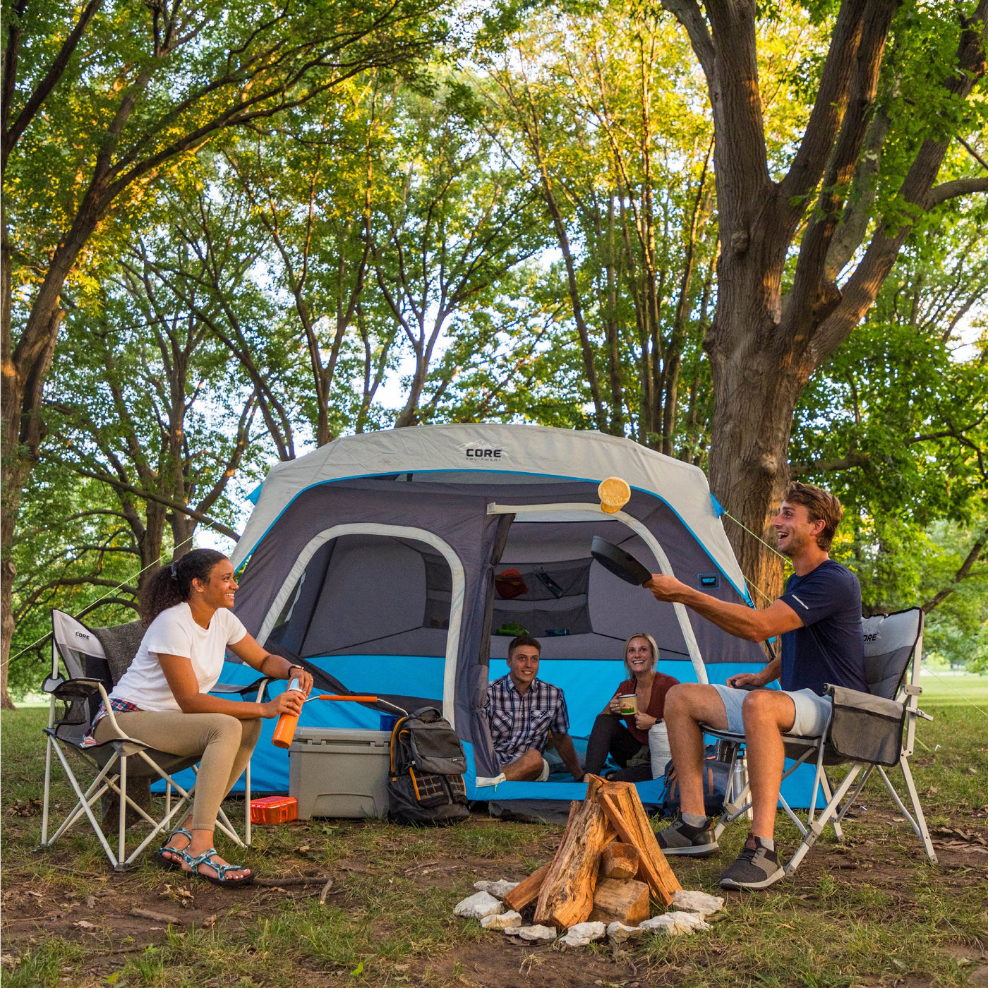 6 Person Lighted Instant Cabin Tent 11’ x 9’