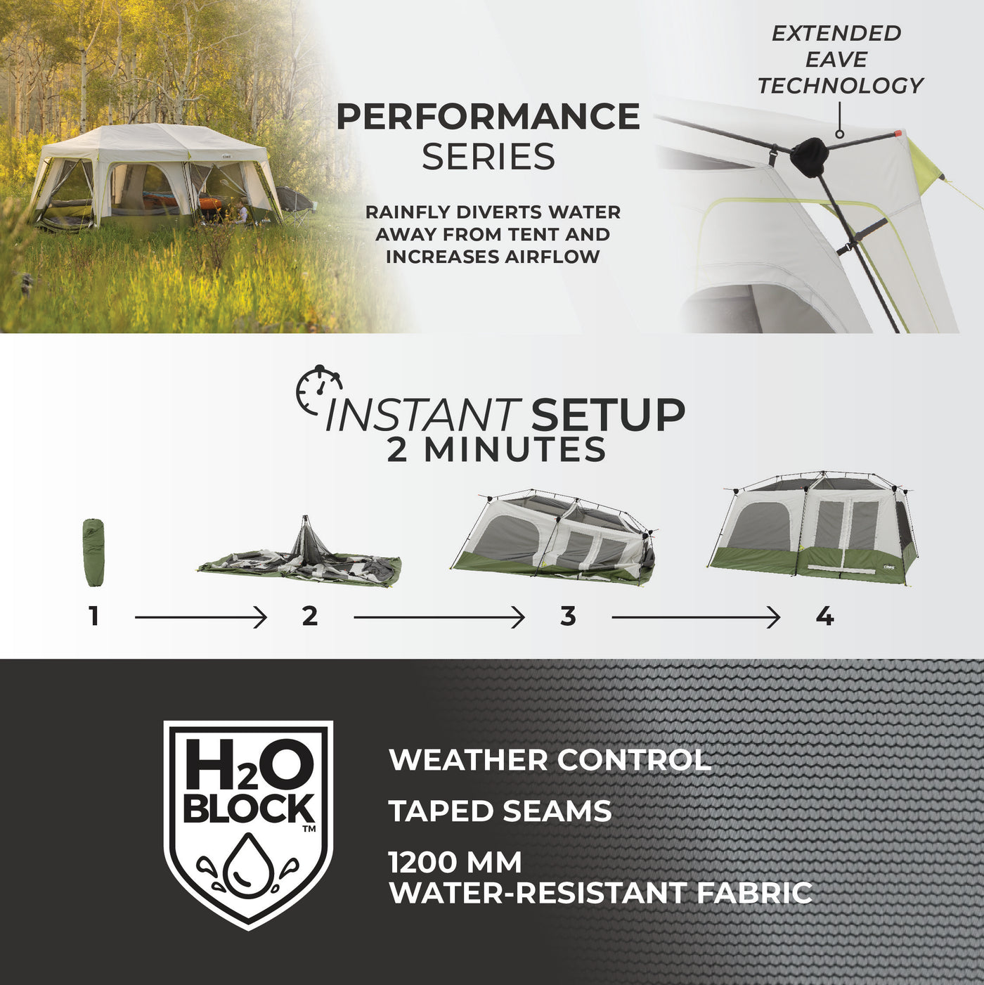 10 Person Instant Cabin Performance Tent 14' x 10'