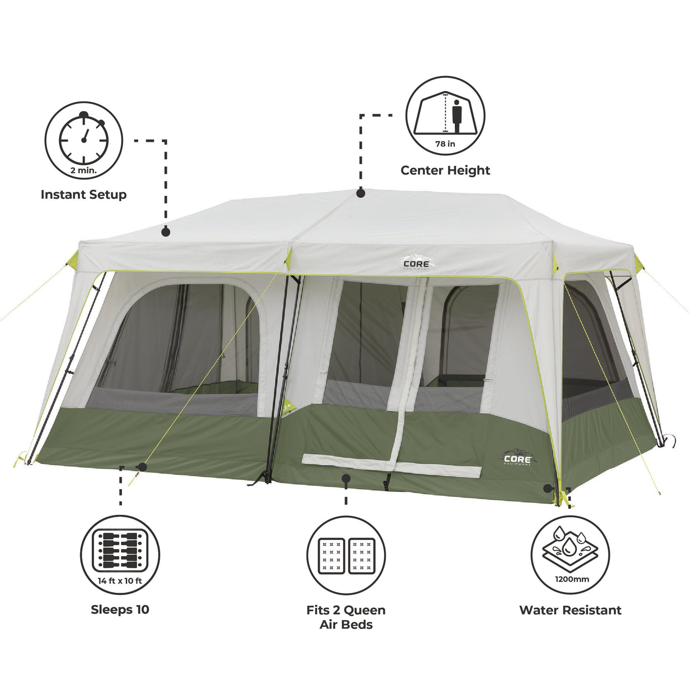 10 Person Instant Cabin Performance Tent 14' x 10'