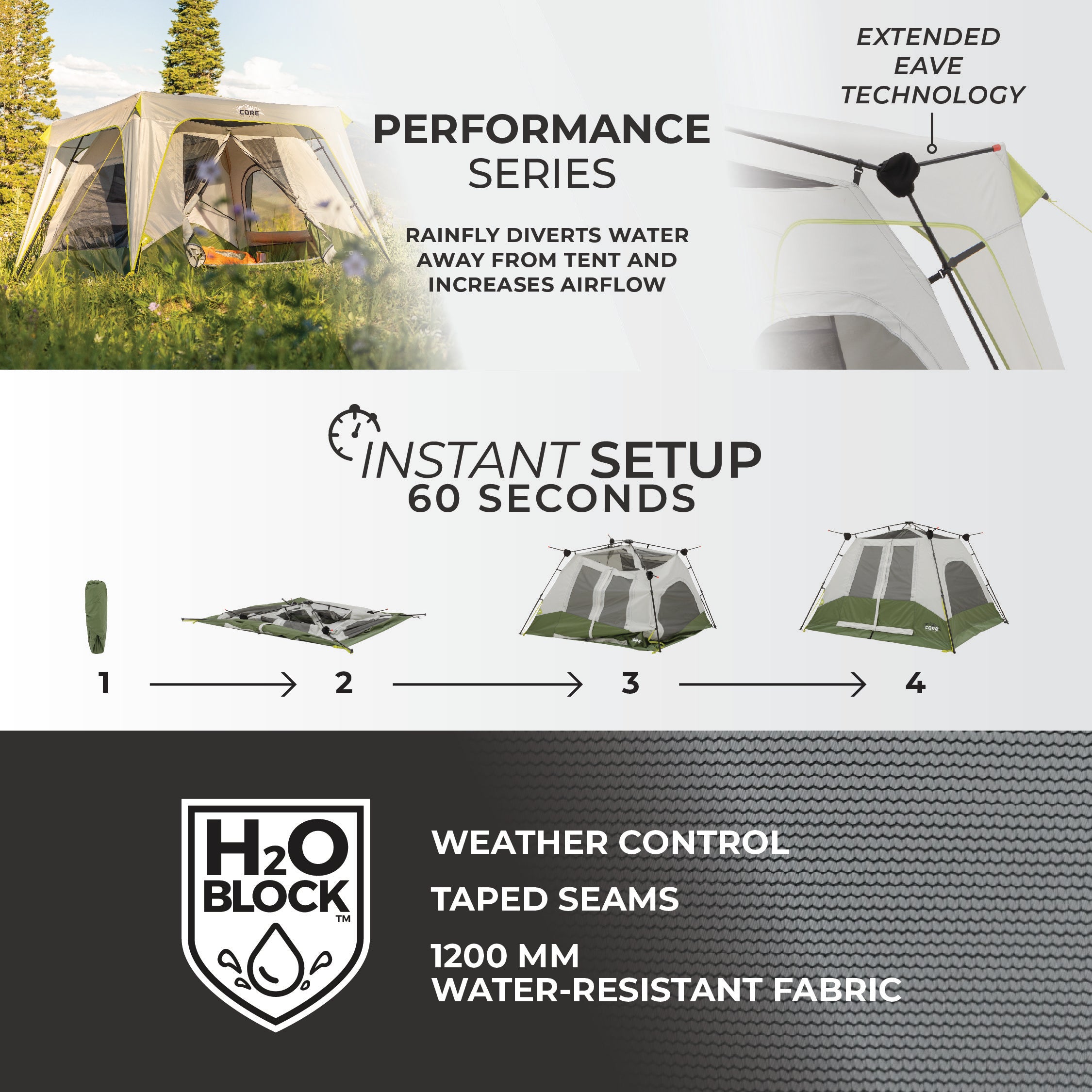 4 Person Instant Cabin Performance Tent