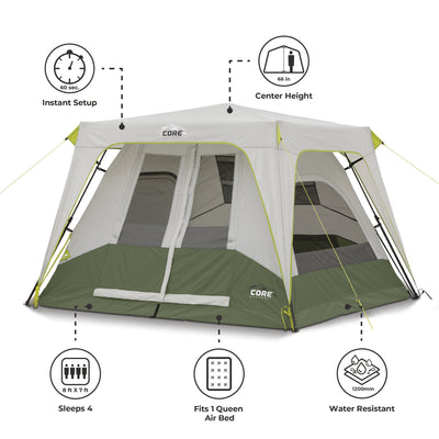 4 Person Instant Cabin Performance Tent 8' x 7'