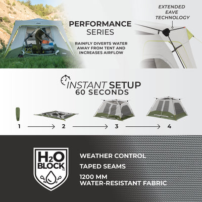 6 Person Instant Cabin Performance Tent 10' x 9'