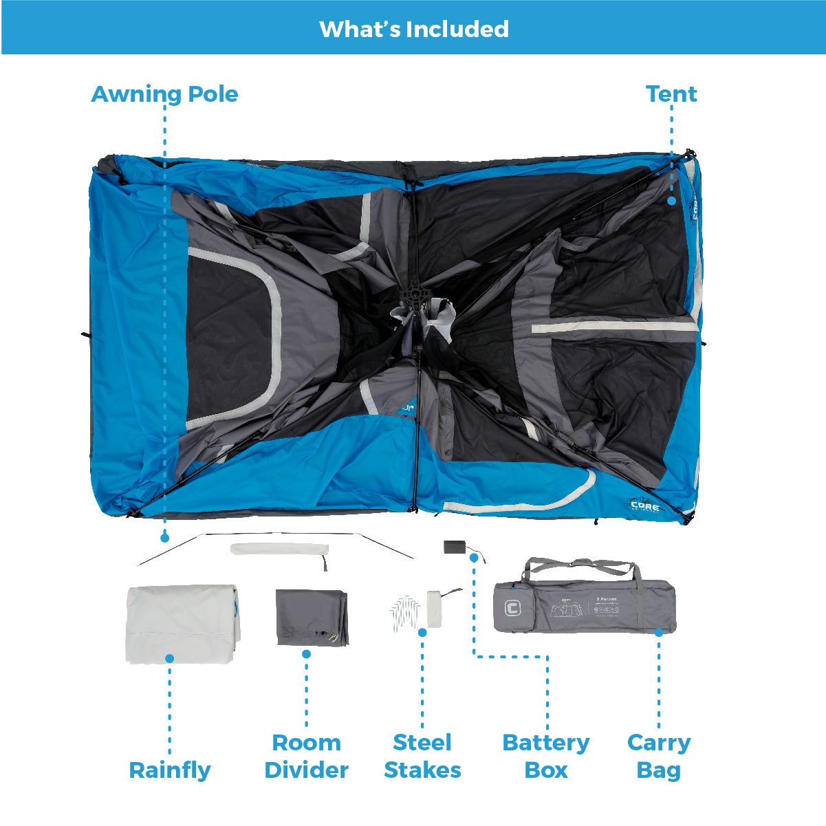 9 Person Lighted Instant Cabin Tent