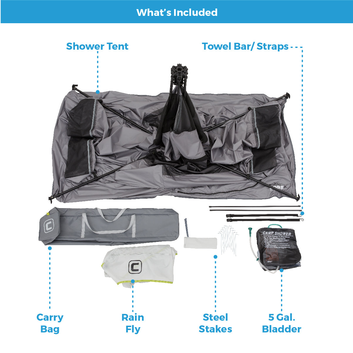 7' x 3.5' Two Room Shower Tent