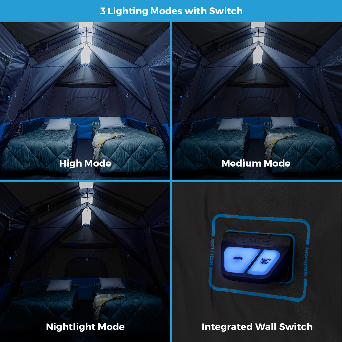 9 Person Lighted Instant Cabin Tent