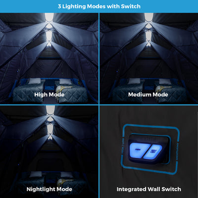 12 Person Lighted Instant Cabin Tent 18’ x 10’