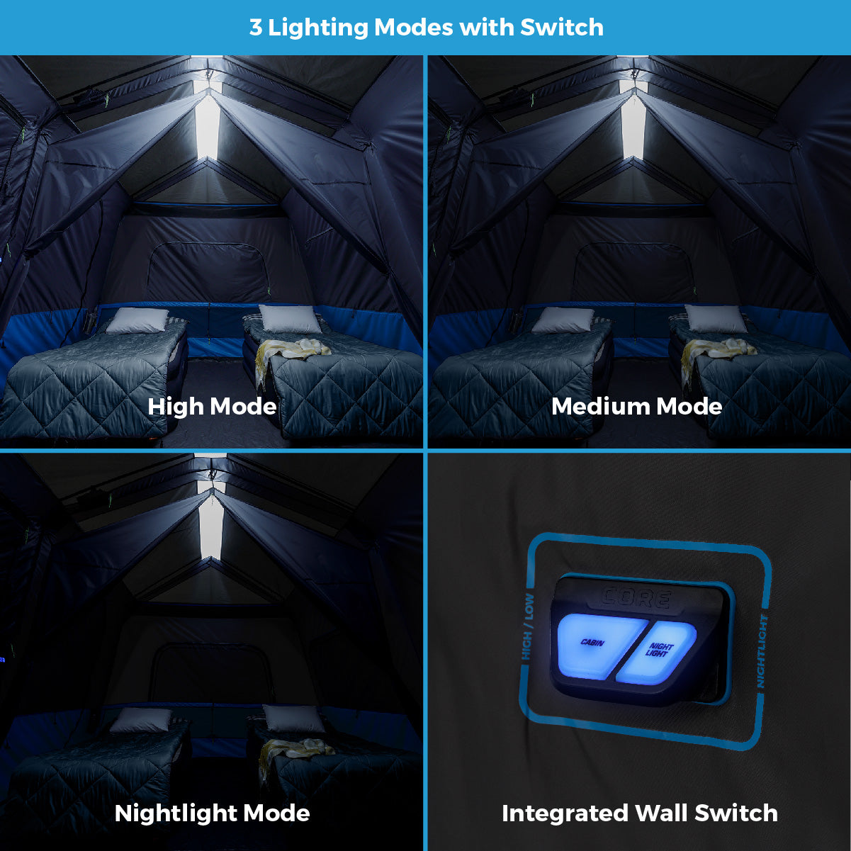 10 Person Lighted Instant Tent with Screen Room 14' x 10'