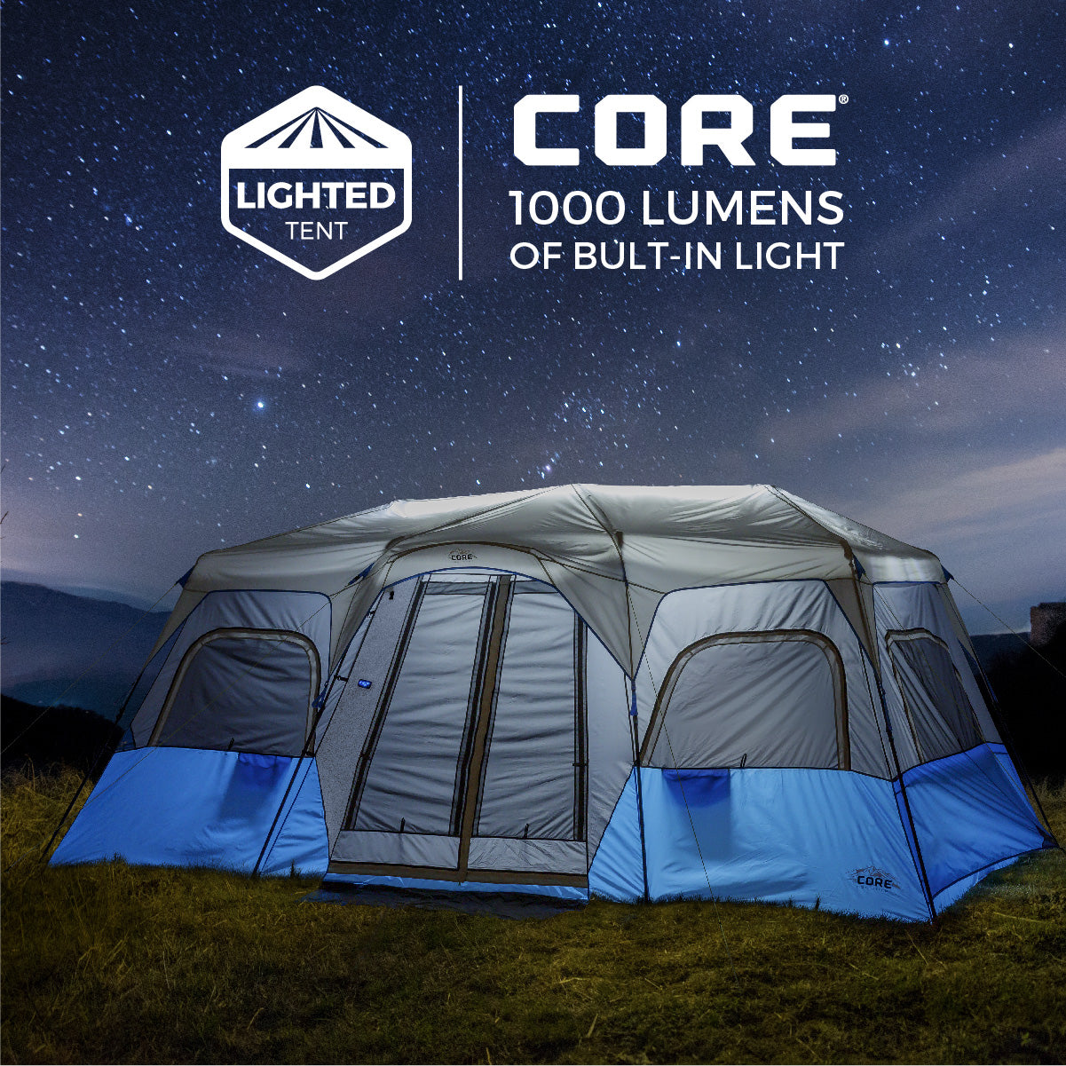 Core Equipment 12 Person Lighted Instant Cabin Tent