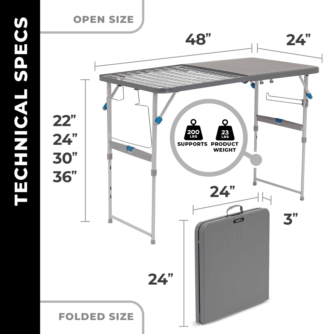 4 Foot Tailgating Table