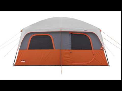 Core Straight Wall 14 X 10ft 10 Person Cabin Tent 2 Room & Rainfly, Red (2  Pack) : Target